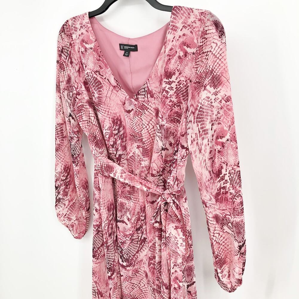 INC International Concepts Maxi Dress Size 10 Pink Chiffon Snake Print NWT - Picture 4 of 12